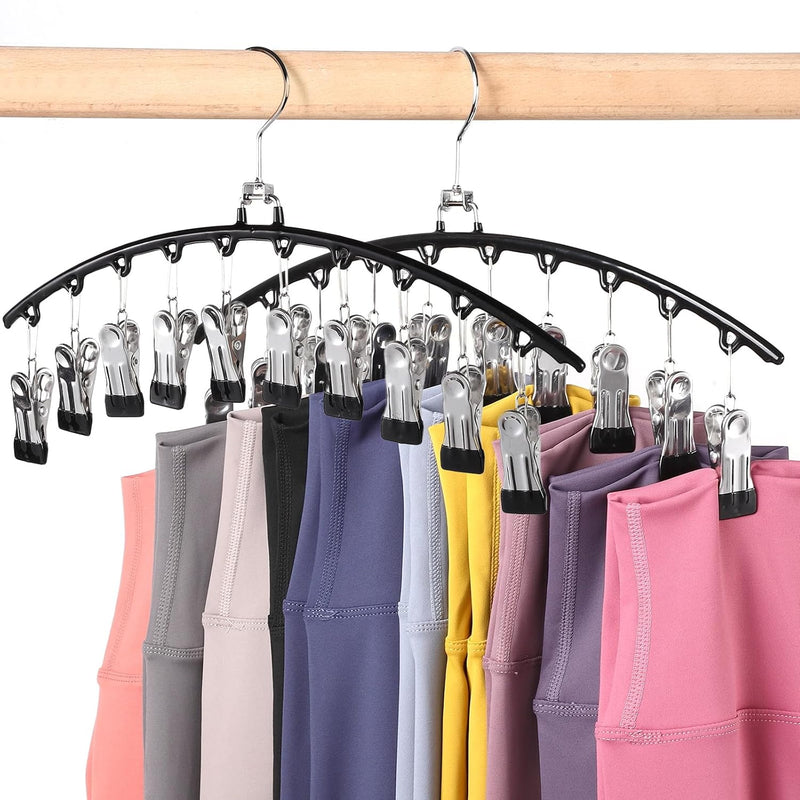 Legging Organizer For Closet, 2 Pack Metal Yoga Pants Hangers With 10 Clips Hold