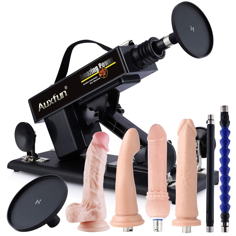 Auxfun Sex Machine Device For Women Auto Thruting Love Machine Dildo Hismith 3.5''Suction Cup Adapter With 3 Xlr Connector Attachments Hands-Free Machine Lifelike Dildo