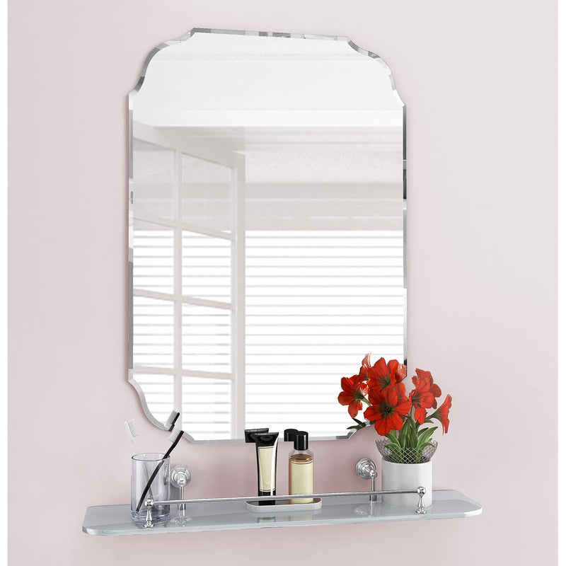 Wall Silver Backed Mirrored Glass Panel Best For Vanity, Bedroom, Or Bathroom