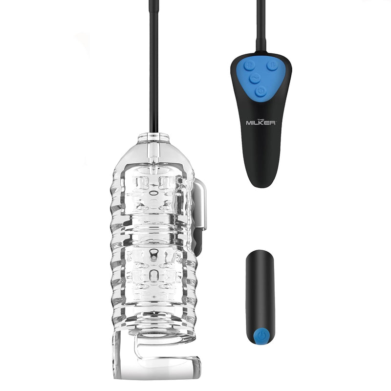 19X Mini Handheld Milker Masturbator With Remote Controlled Bullet For Men & Couples. Oral-Like Suction & Vibrations. 3 Speeds & 7 Patterns Of Vibration Rechargeable.