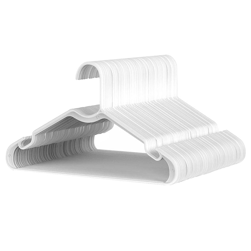Plastic Hangers 50 Pack,Space Saving Notched Hangers, Space Saving Slim Hangers,