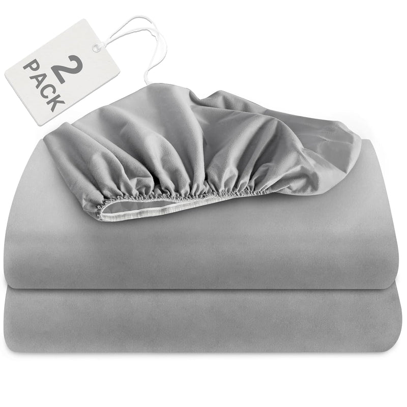 Twin Fitted Sheet 2 Pack, Twin Bedding Fitted Sheets Only With Deep Pocket Up