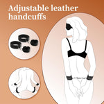 Adjustable BDSM Wrist & Thigh Restraint Set – Bondage Cuffs, Collar & Blindfold