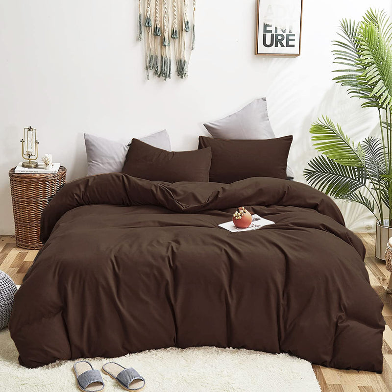 Brown Comforter Sets Queen Solid Mocha Coffee Bedding Comforters Cotton Women