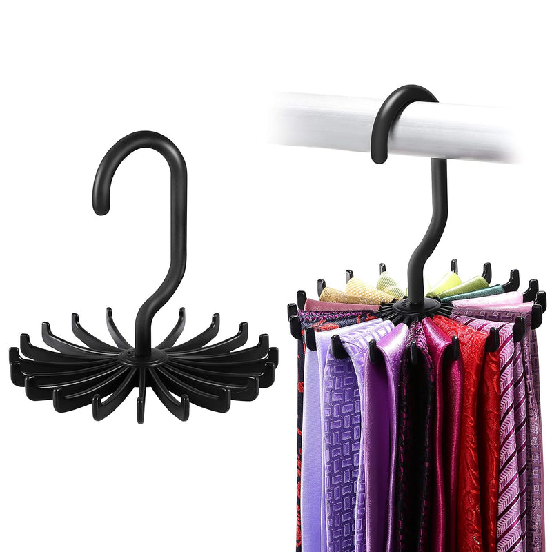 2 Pack Updated Twirl Tie Rack Belt Hanger Holder Hook For Closet Organizer Stora