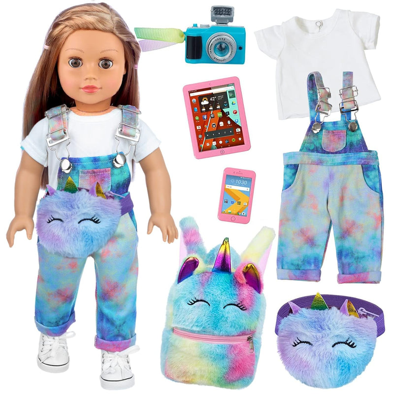 7 Pcs American 18 Inch Doll Clothes And Accessories 18 Inch Doll Clothes Se