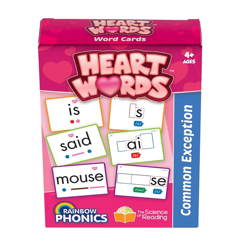 Junior Learning: Rainbow Phonics - Heart Words - 93 Word Cards, Flash Cards