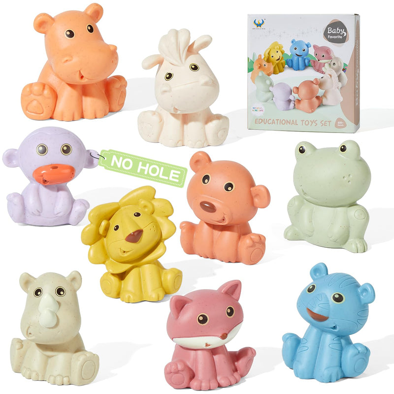 No Hole Bath Toys 9Pc Animal Bath Toys For Babies 6 12 Months, Baby Pool Ba