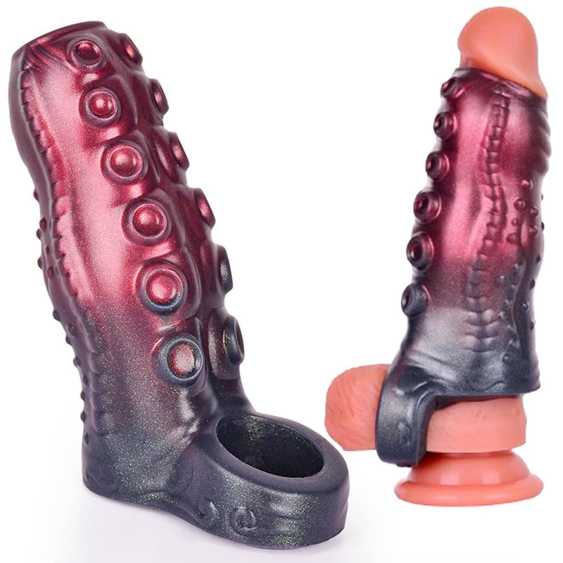 Silicone Tentacle Penis Sleeve Male Dildo Enlarger, Reusable Octopus Dildo Sleeve Penis Sheath Cock Enlarger Extender For Men Adult Sex Toy (6.69In)