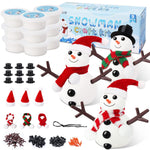 9 Pack Christmas Snowman Building Kit for Kids, Stocking Stuffers and Party Favors