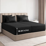 Extra Deep Split King Sheet Set - 7 Piece Breathable & Cooling Sheets - Hotel