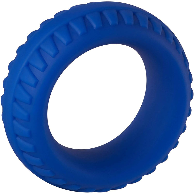F-12 100% Liquid Silicone Cock Ring - Textured Penis Ring Sex Toy For Men & Couples - Stretches To 3X Its Size - 1.34" (35 Mm) Inner Diameter - Adult Sex Toys (Blue)