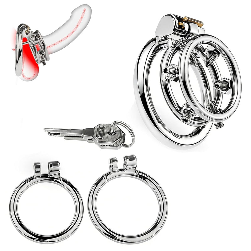 Spiked Chastity Device Cage Metal Cock Ring Cock And Ball Torture With 3 Rings Testicle Crusher Cbt Stainless Steel Spiked Chastity Cock Cage Male Penis Bondage Restraints Bdsm Sex Toys For Men Gay