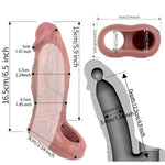 Male Silicone Penis Sleeve Hollow Dildo Extender 6 Inch Cock Sleeve Enlarger - Realistic Dildo Sleeves Penis Enlargement Extender Cock Sheath Adult Men Sex Toy