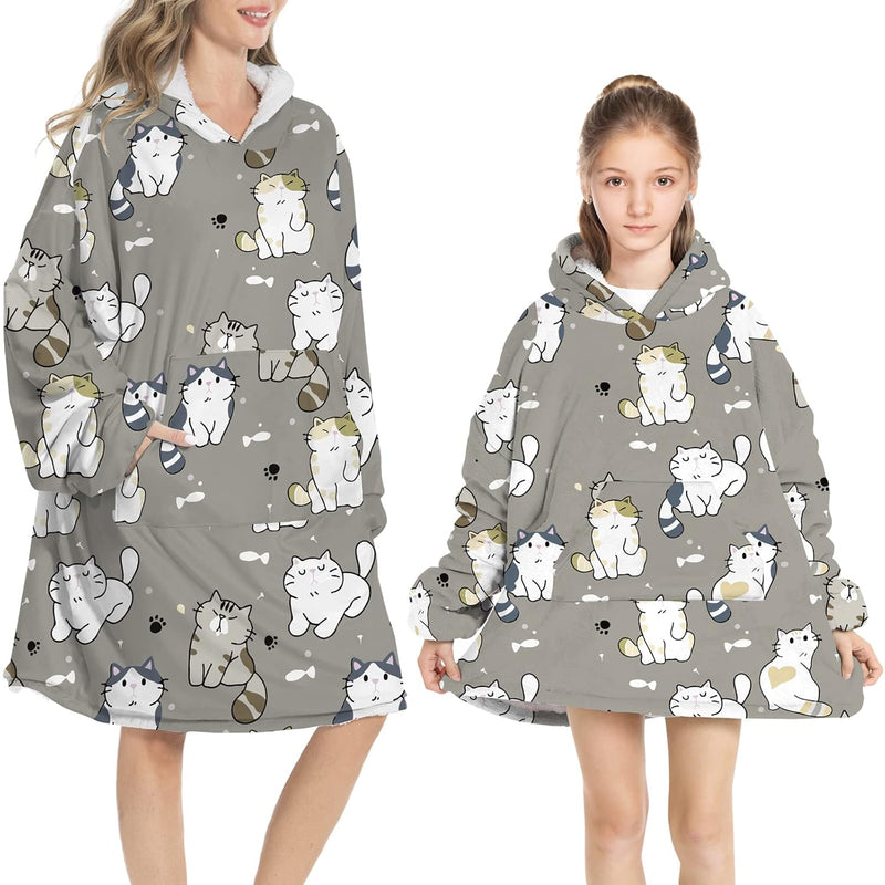 Wearable Blanket Hoodie Women Sweatshirt: Oversized Comfy Sherpa Blanket Adult