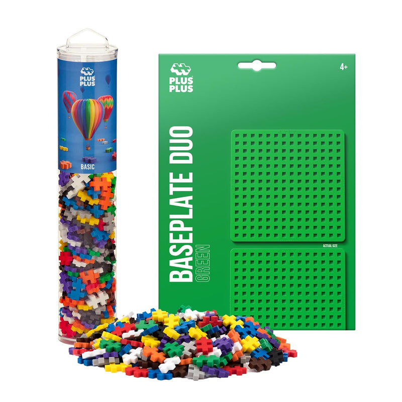PLUS PLUS - Baseplate Duo & 240 Piece Basic Tube Set - Construction Buildin