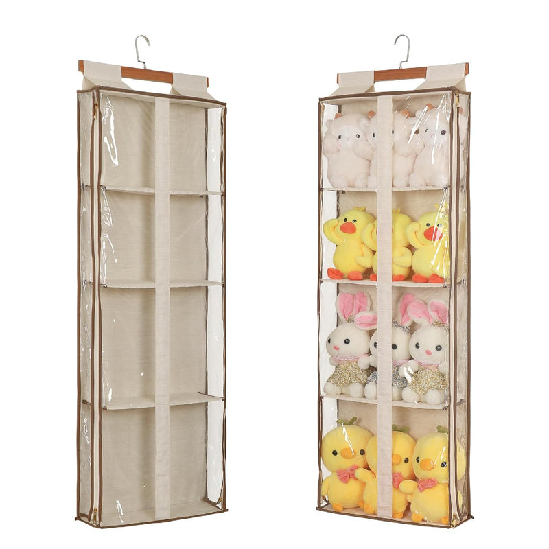 Clear Hanging Handbag Storage Organizer With Zippers, Easy Access Purse,Toy,Hat