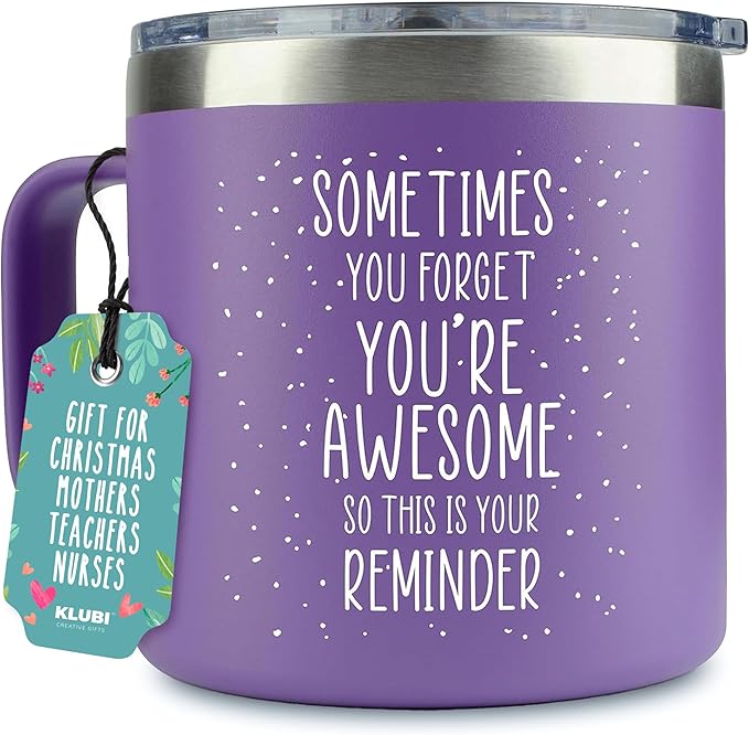Birthday Gifts for Women Who Have Everything - Sometimes You Forget You Are Awesome Gifts for Women Birthday Gifts for Mom From Daughter 14oz Purple Mug Gifts Baskets for Women Fun Teacher Gift