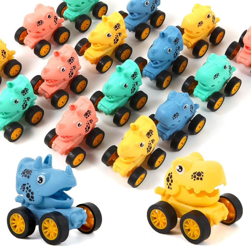 18Pcs Dinosaur Pull Back Cars Set For Kids Toddlers, Bulk Mini Racing Vehic