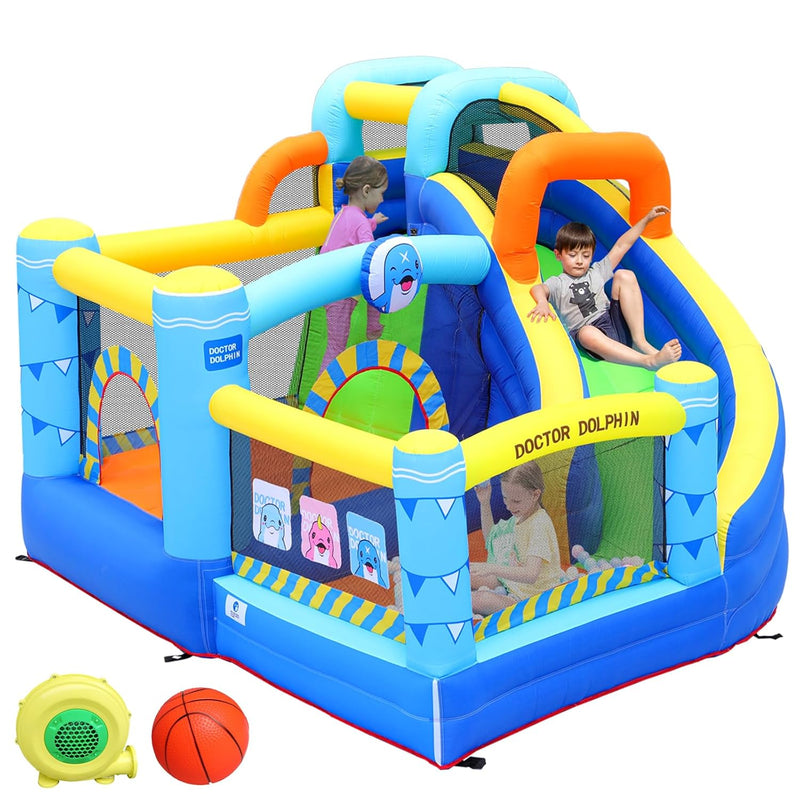 Bounce House with Slide, Inflatable Bouncy House, Indoor Bounce House for Kids