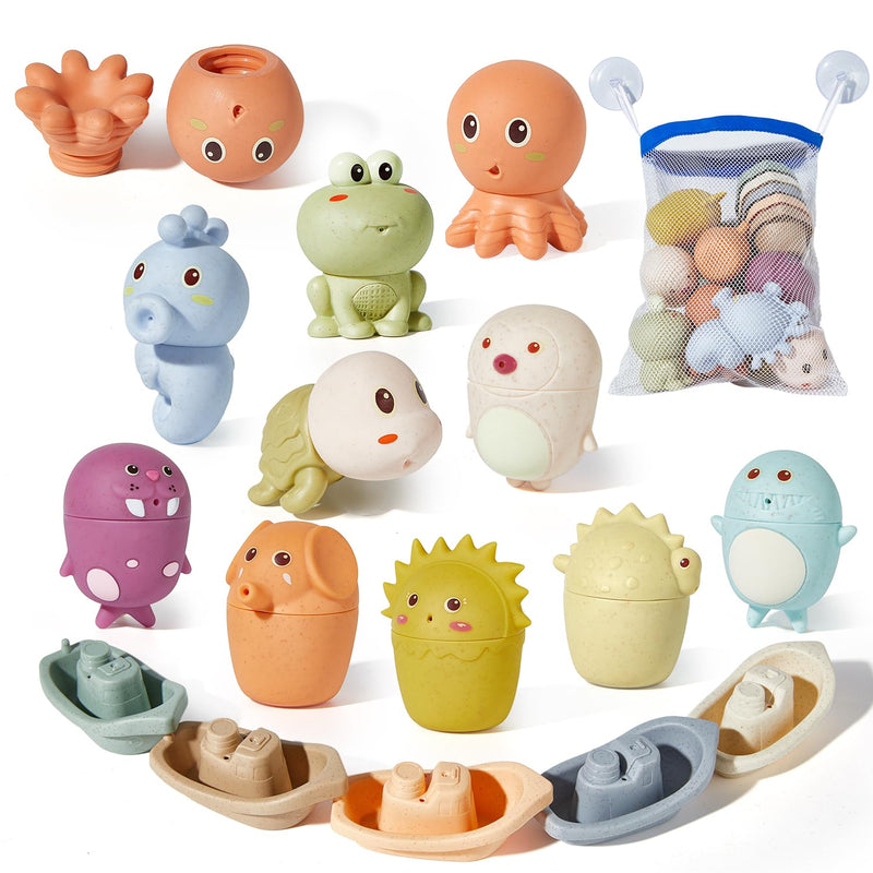 Bath Toys, 15 Pack Bath Toys For Babies 6 12 Months, Water Table Accessorie