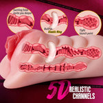2 In 1 Male Masturbator Adult Sex Toy, Upgraded Realistic Pocket Pussy With Thick Labia And Built-In Ring, Peach-Toned Male Stroker With Vagina And Tight Anus Male Sex Toys For Men Masturbation