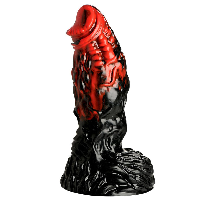 Vulcan Silicone Dildo For Men, Women & Couples. Firm And Flexible, Strong Suction Base, Fantasy Dildo, Unique Texture. Premium Phthalate-Free & Body-Safe Silicone. 1 Piece, Red