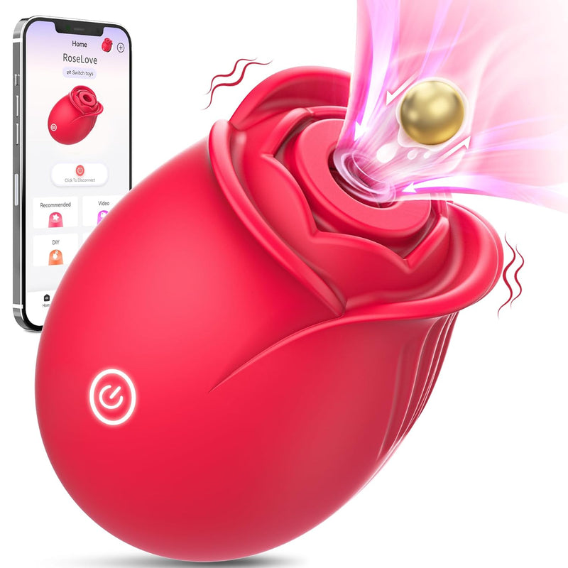 Rose Toy Adult Sex Toys - Rose Vibrator Sex Toys For Women With 9 Sucking & Vibrating Modes, G Spot Vibrator Adult Toy, Womens Clitoral Nipple Sucker Vibrators For Woman Couples Sex Furniture