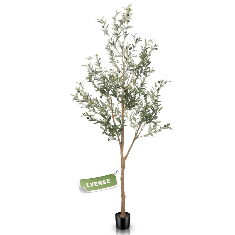 6Ft Artificial Olive Tree Tall Fake Potted Olive Silk Tree With Planter Large