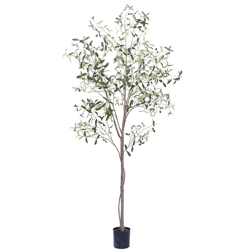 7Ft Artificial Olive Tree (82") Tall Fake Potted Olive Tree With Planter Large