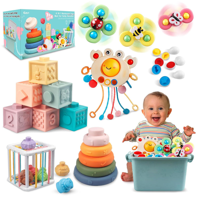 6 In 1 Baby Toys 6 To 12 Months, Montessori Toy For Toddlers 1 3, Infant Te