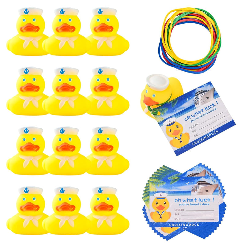 36 Pack Duck Tag Cruise Kits Includes 12Pcs Rubber Sailing Ducks, 12Pcs Duc