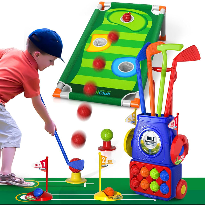 Bennol Upgraded Kids Toddler Golf Set, Indoor Outdoor Outside Golf Toys Gif