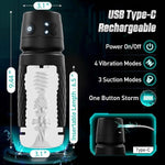 Automatic Male Masturbator with Vibration, Thrusting & Suction Modes