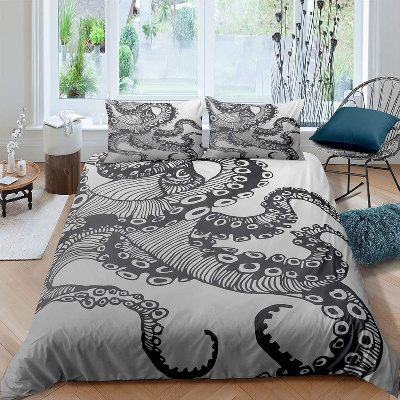 Octopus Bedding Set Ocean Kraken Duvet Cover For Kids Children Teens Octopus T