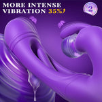 Dual Stimulation Rabbit Vibrator For Women Couples, 7 Modes Hollow Flapping & Bunny Ear Vibrations With Tip Vibration, Waterproof Quiet Silicone Adult Sex Toy With Discreet Packaging