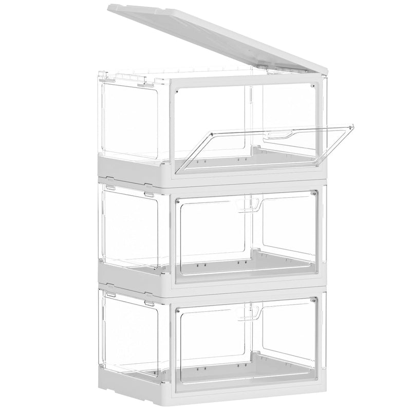 Closet Organizers And Storage, Stackable Storage Bins, Clear Storage Bin With Li