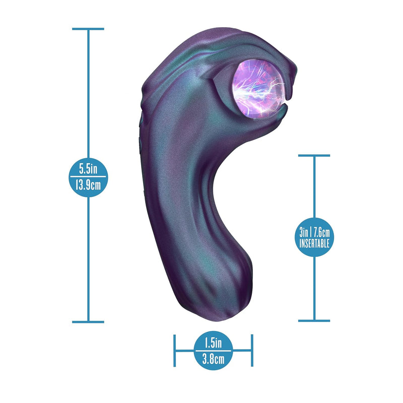 Blush Temptasia 5.5" Viper Mystical Plasma Globe Small Vibrator - Dual-Ended Silicone G-Spot & Clit Massager, 10 Modes Vibration, Waterproof Usb Charge Adult Sex Toy For Women Couples - Dark Millenia