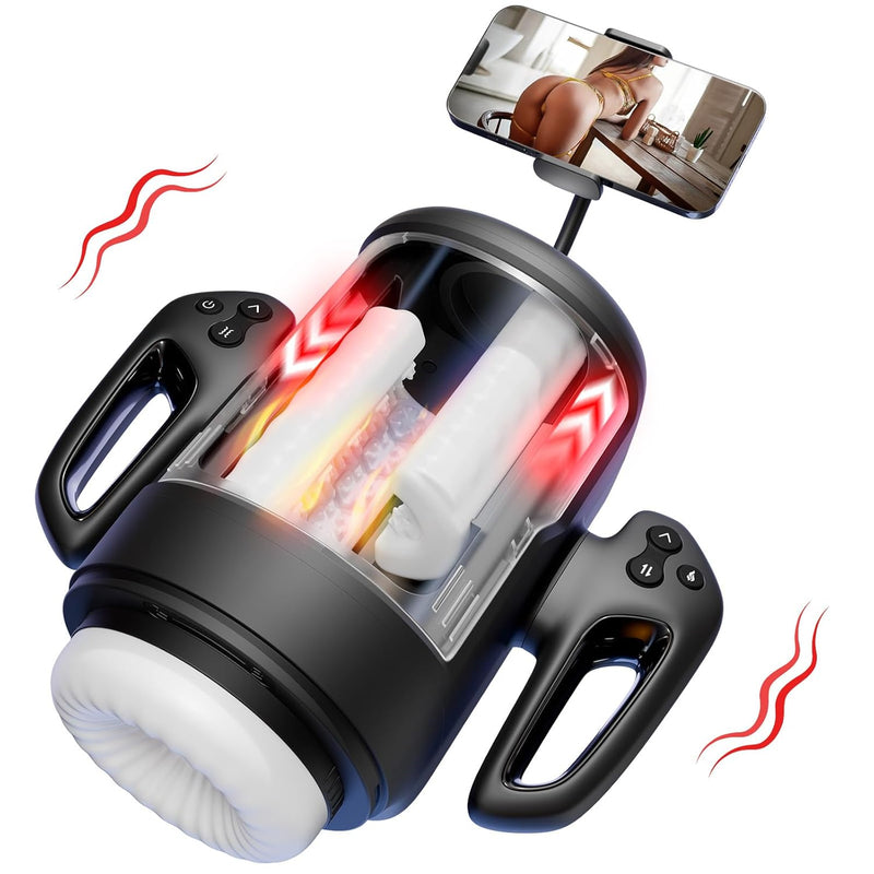 Male Masturbator, 3 In 1 Male Sex Toys For Men With 10 Vibrating & 6 Rubbing Patterns, Adult Toys With 2 Heating Levels, Male Stroker With Phone Holder, Adult Sex Toys For Men