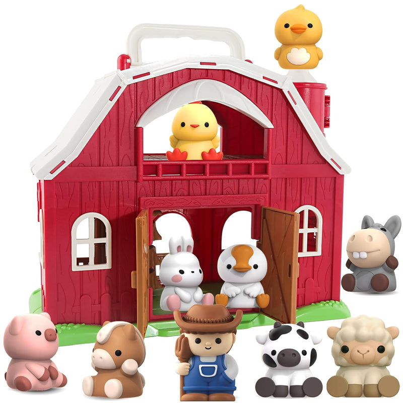 Farm Animals Big Barn Toy For 1 2 3 Year Old, Toddler Educational Montessor