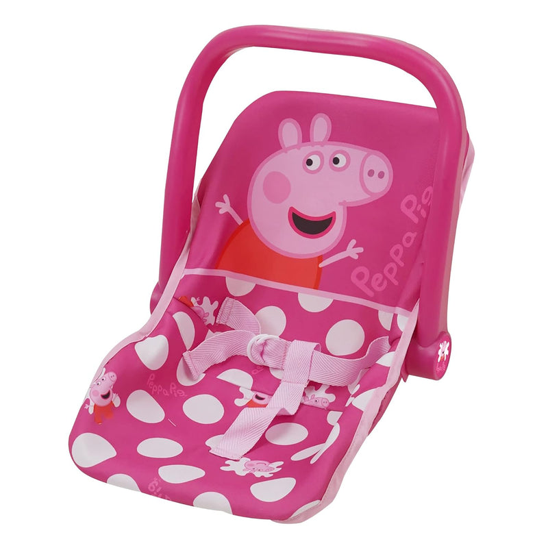 Peppa Pig: Baby Doll Car Seat - Pink & White Dots - Fits Dolls Up to 18" Co