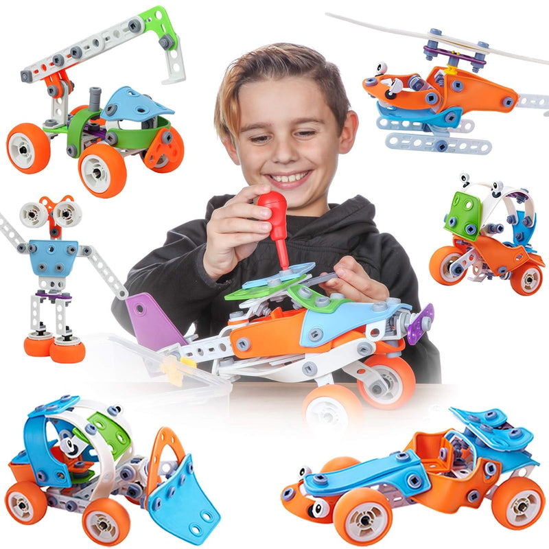 7In1 Stem Toys For 6 7 8+ Year Old Boys Girls 163 Pcs Engineering Construct
