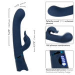 Orgasmatron Digital G-Teaser Rechargeable Silicone Waterproof G Spot Rabbit Vibrator Blue - Se-4389-10-3
