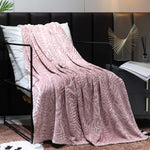 Super Soft Flannel Fleece Throw Blanket, Lightweight Cozy Warm Leaves Textured