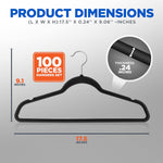 Velvet Hangers 100 Pcs, Non-Slip Heavy Duty Hanger Set, Durable with 360° Swivel Hook, Smooth Velvet Finish to Protect Fabric, Lightweight, Ultra-Thin Design for Coats and Other Clothes