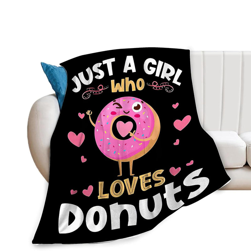 Just A Girl Who Loves Donuts Blanket Soft Warm Cozy Sweet Donut Throw Blankets