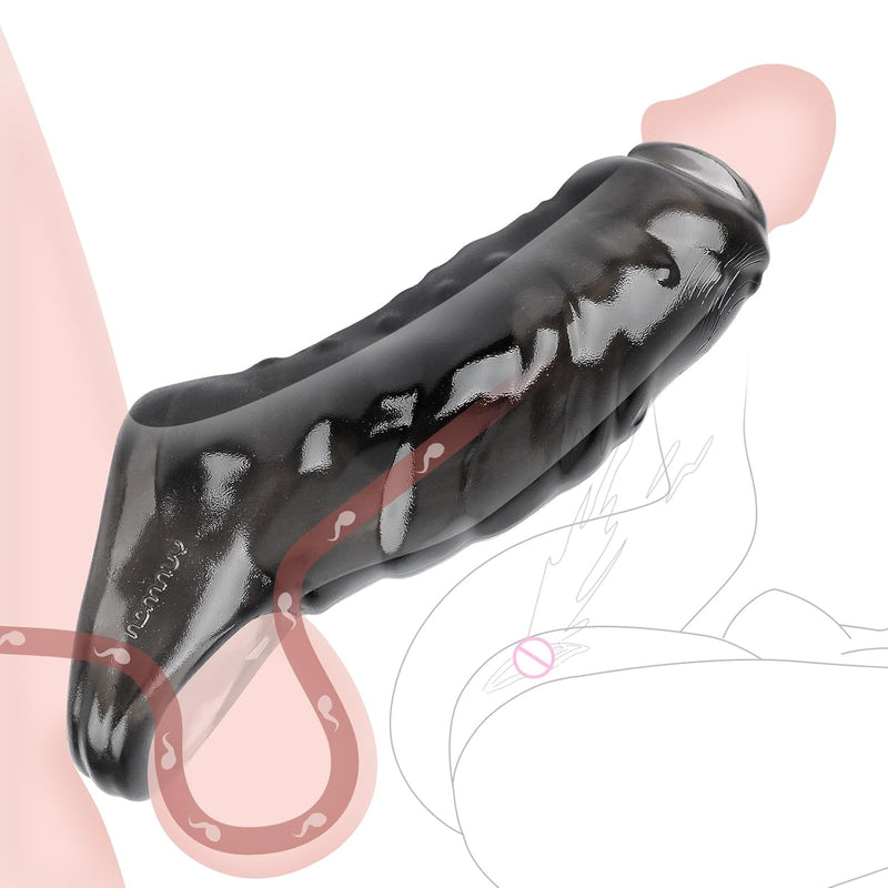 Newest Penis Sleeve, Cock Sleeve Realistic Adult Male Sex Toys For Men Penis Extender,Ultra-Soft Silicone Penis Enlarger For Couples Sex Toys For Men