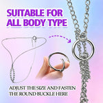 Female Chastity Belt Bdsm Chastity Strap Device Adjustable Stainless Steel Clitoral Vagina With Beads Long Chain Clit Clamp Clips Pussy Massage Bondage Abstinence Adult Sex Toys For Couples Women