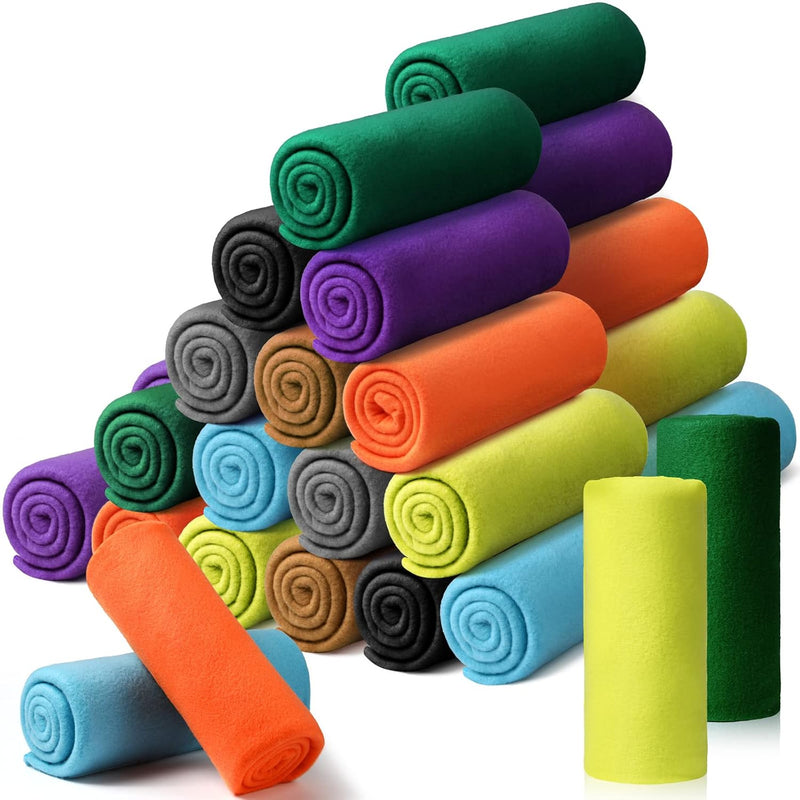 40 Packs Fleece Blanket Bulk 60 X 50 Inch Soft Lightweight Fleece Blanket Warm