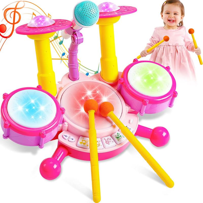 Kids Drum Set For Toddlers 1 3 Musical Baby Girl Toys For 1 Year Old Girl G
